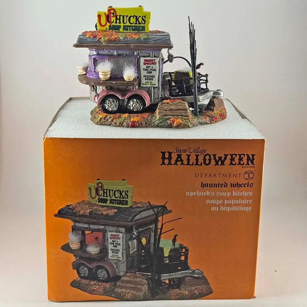 Department 56 Halloween Upchuck's Soup Kitchen Haunted Wheels Food Trucks